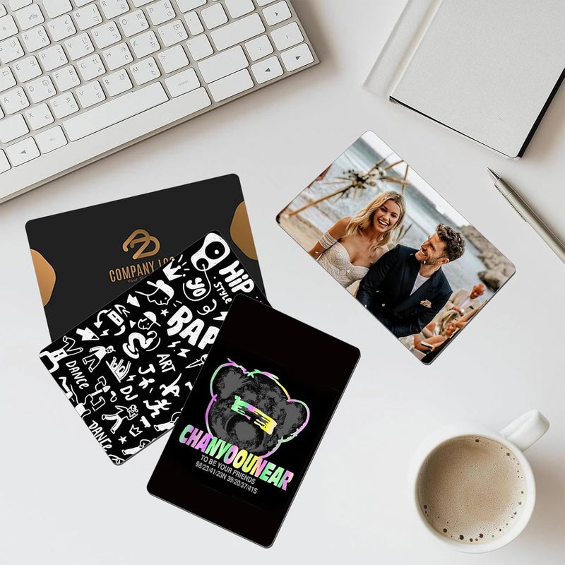AceSubli 100 PCS Sublimation Business Card Blanks Bulk Metal Double Sided Aluminum Sublimation Card Blanks for Business Photo ID Badge Gifts 3.4 x 2.1 x 0.01 Inch - Image 3